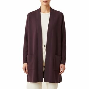 J Jill Cardigan Womens XL Plum Gray Reversible Open Front Sweater Lagenlook